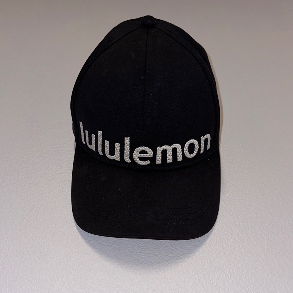 Lululemon Baller Hat Squad Black White Textured Logo Baseball Cap - Picture 4 of 7